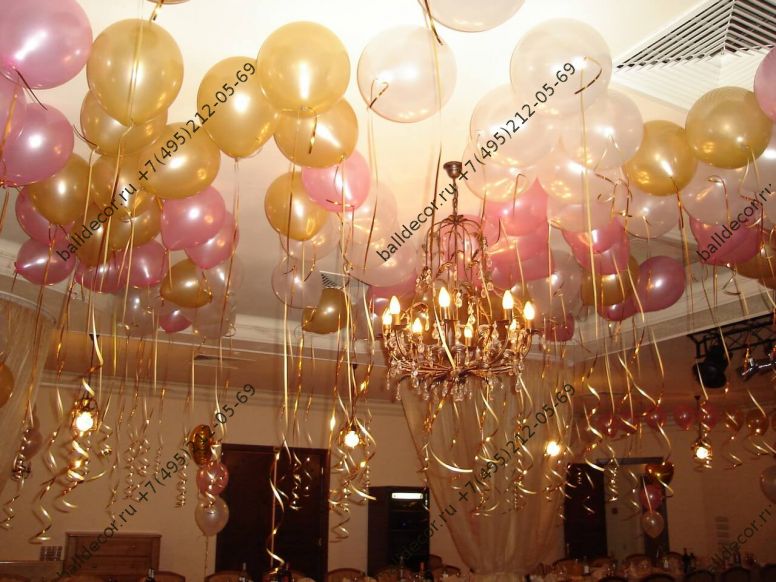 шары под потолок на свадьбу