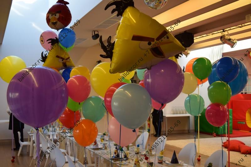 Оформление детского праздника шарами Angry Birds - BallDecor