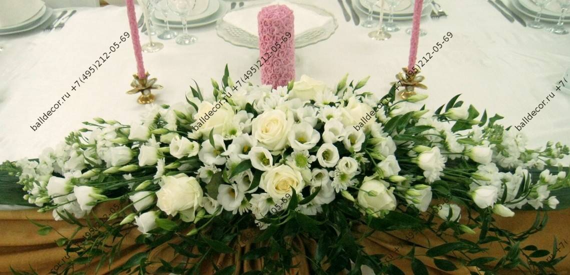 цветочное оформление свадебного стола