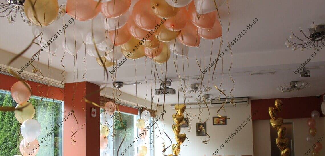 оформление зала на свадьбу воздушными шарами