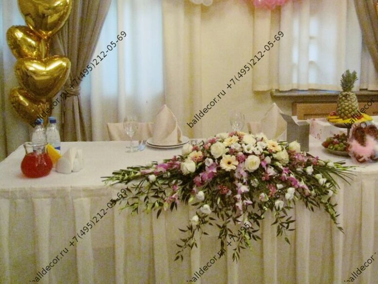 оформление свадебного зала цветами фото