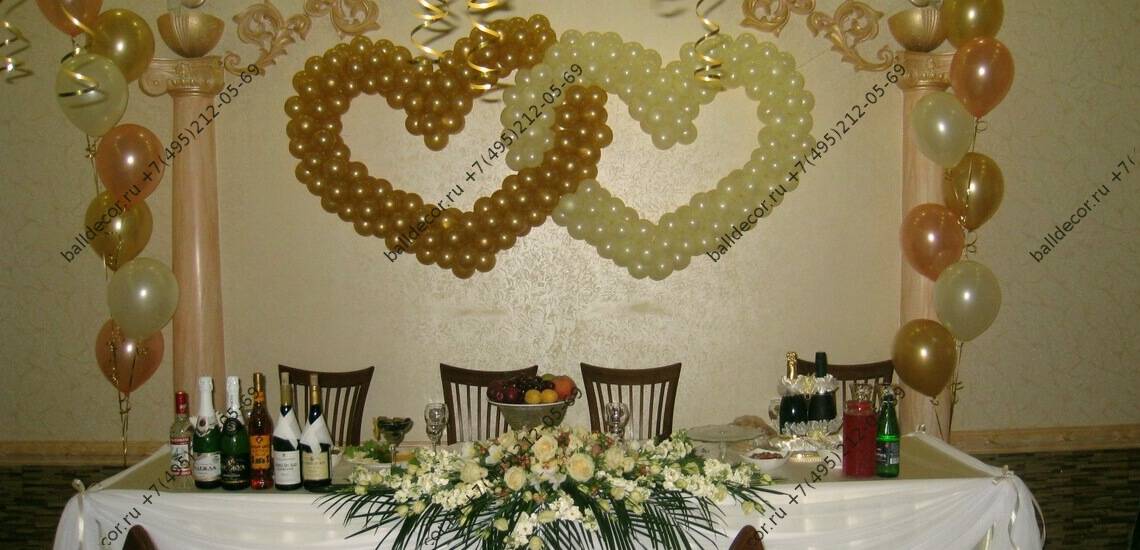 оформление зала на свадьбу шарами фото