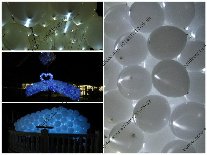 Светящиеся шарики в небе на свадьбу - BallDecor