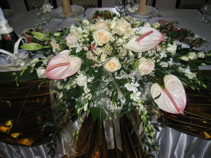 Украшение зала на свадьбу цветами - BallDecor