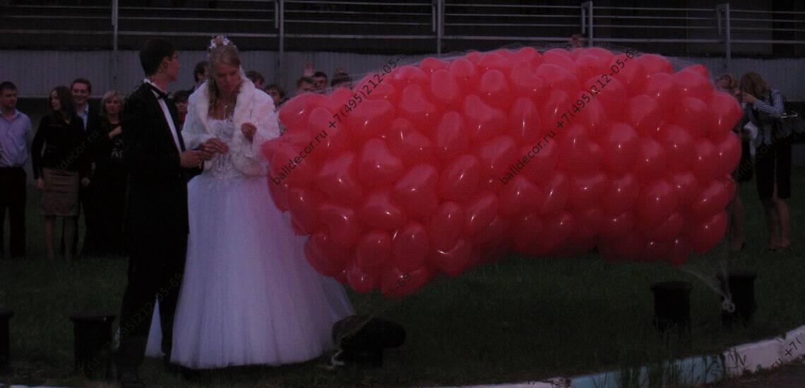 запуск шаров в небо на свадьбе