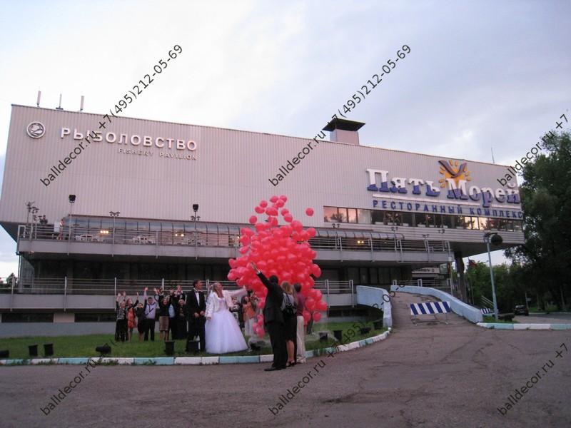 Запуск в небо сердца из воздушных шаров - компания BallDecor в Москве